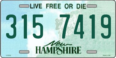 NH license plate 3157419