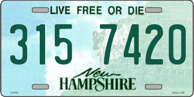 NH license plate 3157420