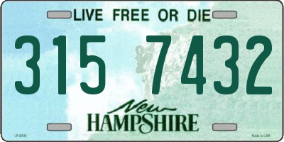 NH license plate 3157432