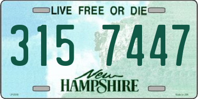 NH license plate 3157447