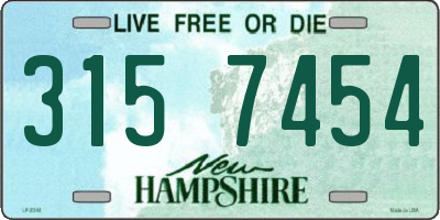 NH license plate 3157454