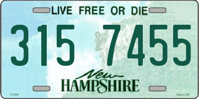 NH license plate 3157455