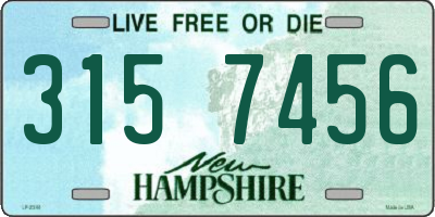 NH license plate 3157456