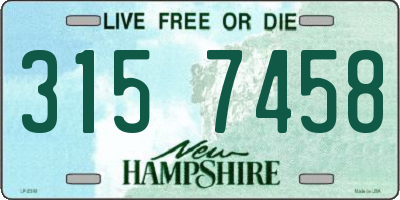 NH license plate 3157458
