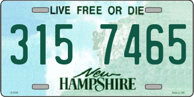NH license plate 3157465
