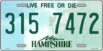 NH license plate 3157472