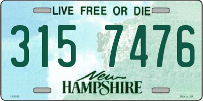 NH license plate 3157476