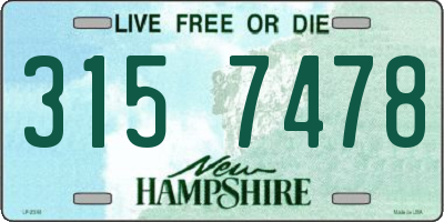 NH license plate 3157478