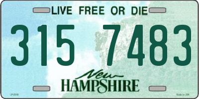 NH license plate 3157483
