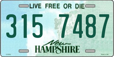 NH license plate 3157487