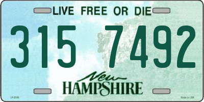 NH license plate 3157492