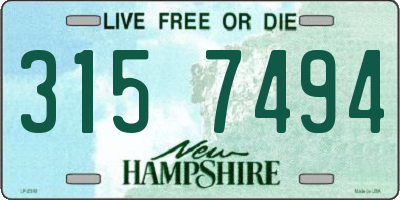 NH license plate 3157494