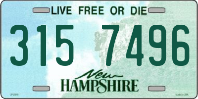 NH license plate 3157496