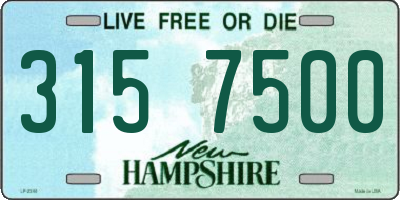 NH license plate 3157500