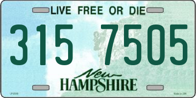 NH license plate 3157505