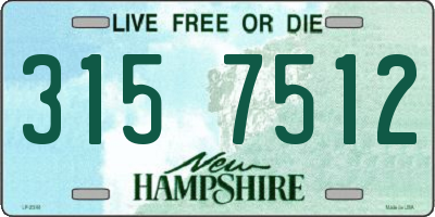 NH license plate 3157512