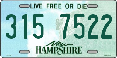 NH license plate 3157522