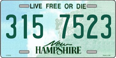 NH license plate 3157523