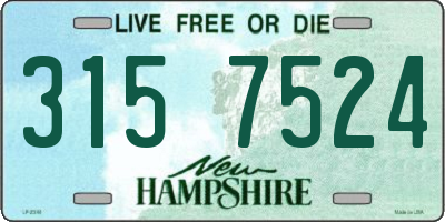 NH license plate 3157524