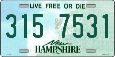 NH license plate 3157531