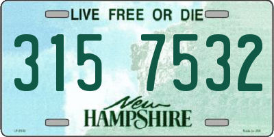 NH license plate 3157532