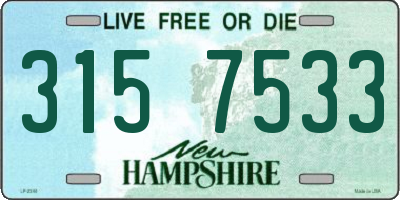 NH license plate 3157533