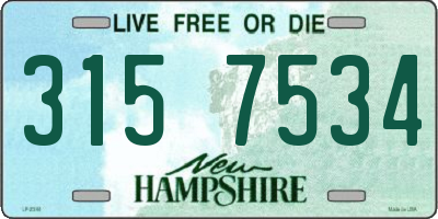 NH license plate 3157534