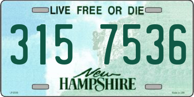 NH license plate 3157536