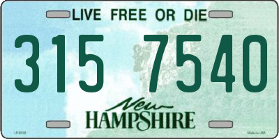 NH license plate 3157540