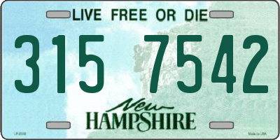 NH license plate 3157542