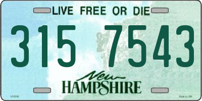 NH license plate 3157543