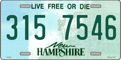 NH license plate 3157546
