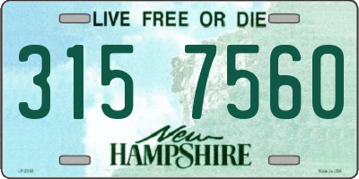 NH license plate 3157560