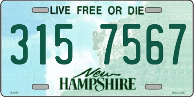 NH license plate 3157567