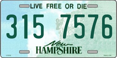 NH license plate 3157576