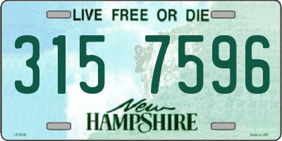 NH license plate 3157596