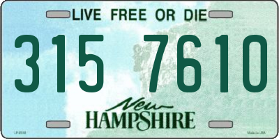 NH license plate 3157610