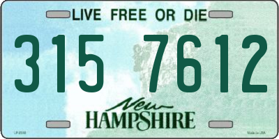 NH license plate 3157612