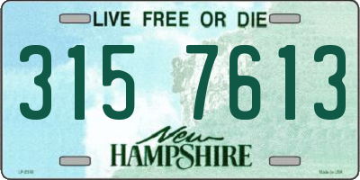 NH license plate 3157613