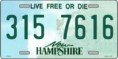 NH license plate 3157616