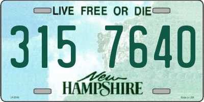 NH license plate 3157640