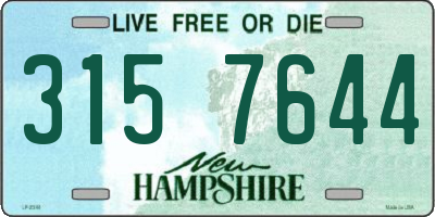NH license plate 3157644