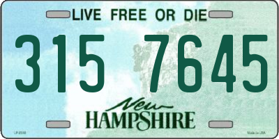 NH license plate 3157645