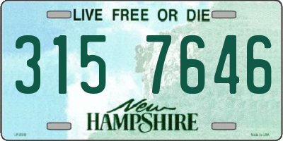 NH license plate 3157646