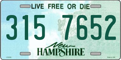 NH license plate 3157652