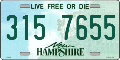 NH license plate 3157655