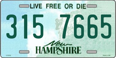 NH license plate 3157665
