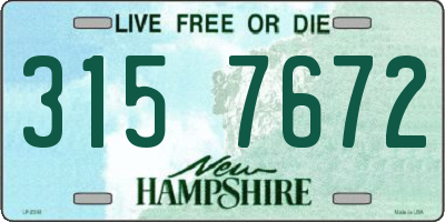 NH license plate 3157672