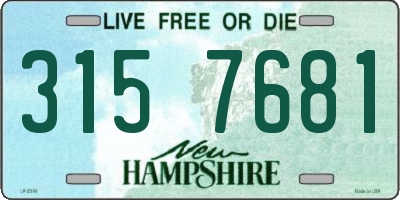 NH license plate 3157681