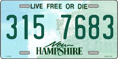 NH license plate 3157683